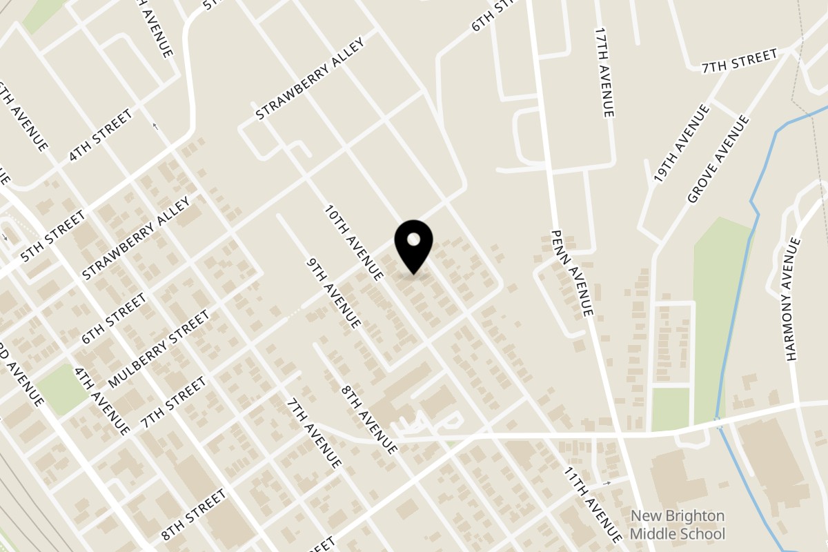 Map showing the location of PJ's Deli New Brighton on 715 10th Ave in New Brighton