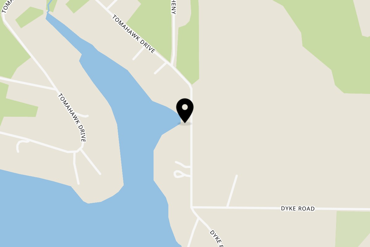 Map showing the location of PJ's Deli Negley on 47519 Tomahawk Dr in Negley